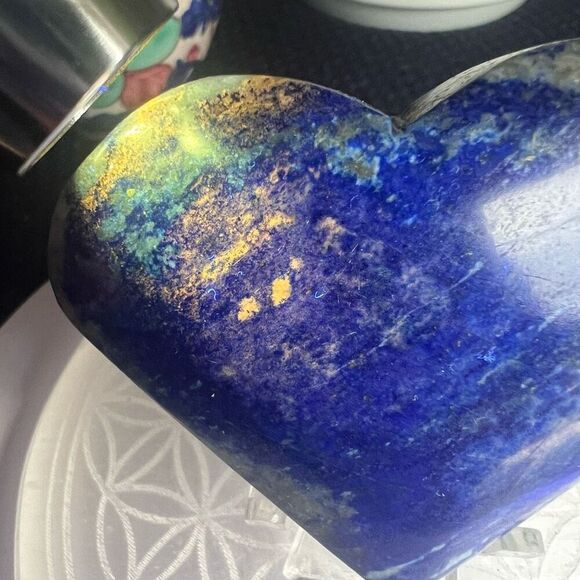 Lapis Lazuli Crystal‎ Heart Carving - Picture 6 of 14